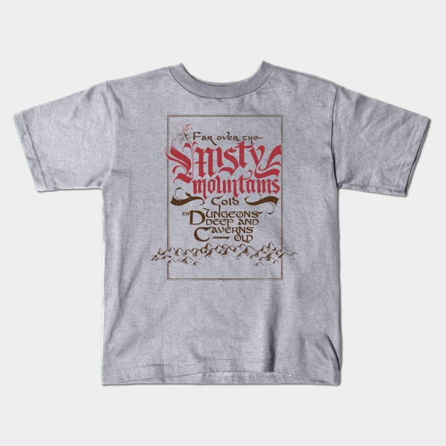 Misty Mountains Kids T-Shirt by Studio Mootant